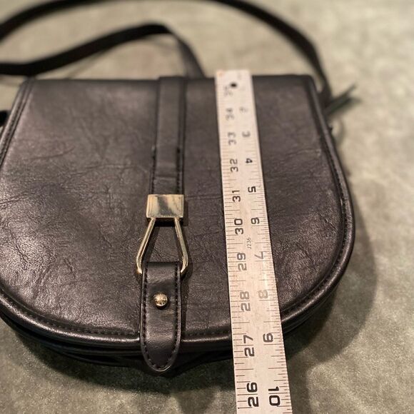 #135 Boutique Leather Black Saddle Bag - Picture 10 of 11